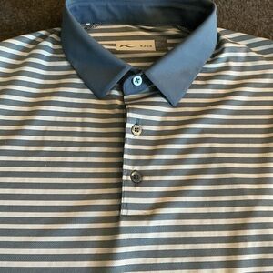 KJUS Men's Navy Striped Polo Shirt